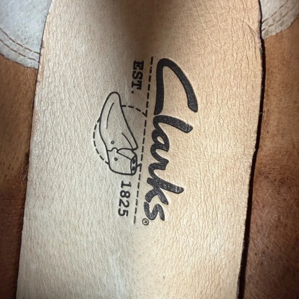 Clarks Nature Three‎ Brown Waxy Leather Moc Toe Loafers Walking Shoes Men 8M EUC